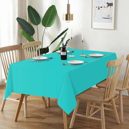 QIKSION Teal Plastic Table Cloth Disposable 6 Pack, 54 x 108 Inch Tablecloths for Easter Party, Summer, Turquoise Rectangle Table Cover