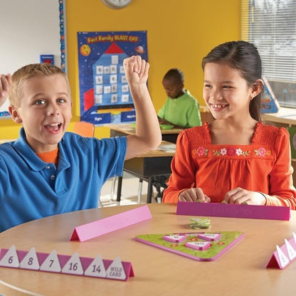 Learning Resources Tri-FACTa Multiplication &amp Division Game - Math Manipulatives Kid Montessori Board Games Classroom Must Haves STEM Number Cards Critical Thinking Back to School Kids Gifts