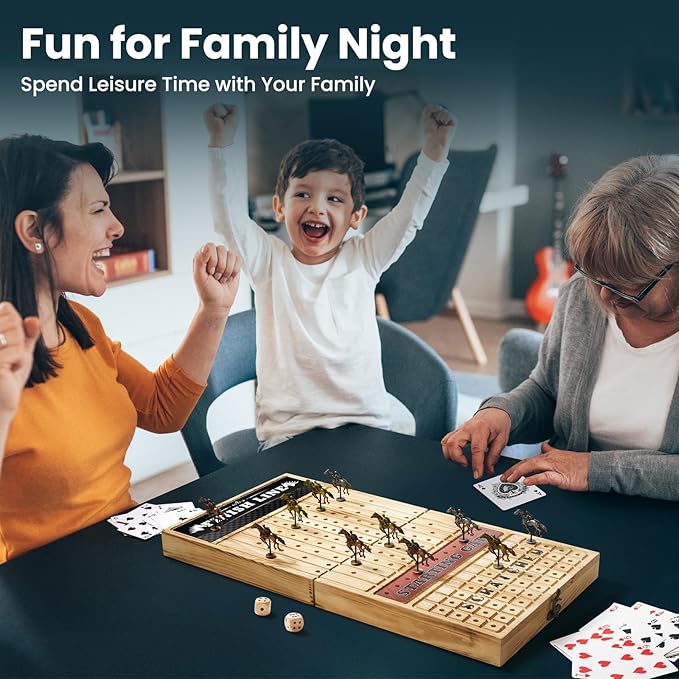 Horse Racing Board Game with 11 Luxury Metal Horses Horse Race Board Games Horse Racing Game Horse Race Game Foldable Thickened Solid Wood
