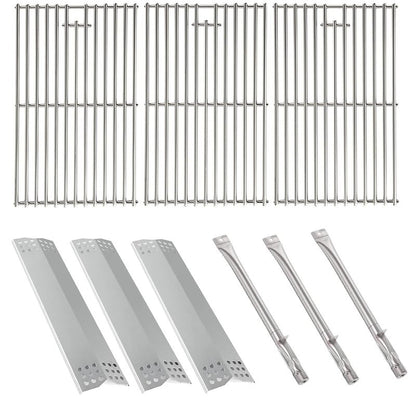 BBQ-PLUS Grill Replacement Parts for Kitchen Aid 2-Burner Gas Grill 720-0819 720-0819A 720-0819CA 720-0819G 720-0819GH 720-0819GL Solid Stainless Steel Cooking Grates Burners Heat Plates