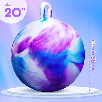 PlayZap Hopper Balls for Kids 6-12 20 Inches Bouncy Ball with Handle 20 Inflatable Bouncing Hopper 50cm Bouncing Toys Outdoor Hopping Toys for Girls Boys Gifts