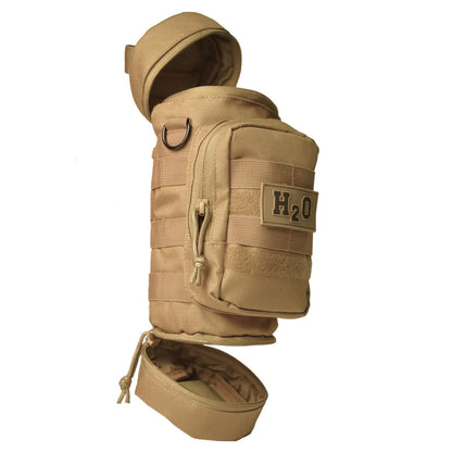 Orca Tactical Molle Water Bottle Pouch - Molle Water Bottle Holder for Backpack – Tactical Pouch for 32 oz & 40 oz Bottles – Insulated Water Bottle Holster – Keeps Drinks Cooler Longer (Coyote Brown)