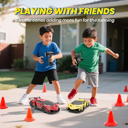 QUN XING Remote Control Car 1:24 Officially Licensed Lambo veneno RC Drift Car with LED Lights 2.4GHz 4WD 15KM/H Fast Speed Control Rechargeable Battery 800mah Birthday for Kids Boys 8-12red
