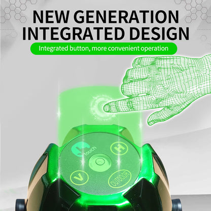 (Outdoor Laser Level) Picture Hanging Tool Green Light Lasers 5-Lines Laser Outside Leveler 360 Self Leveling Super Bright With 360° rotating base and strong light spot Digital display battery
