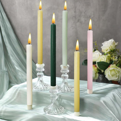 10in Arrow Taper Candles Set of 2 Pack Striped Tapered Candle,Decorative Threaded Candle for Dinner Party Wedding,Kitchen Decors,Christmas,Halloween (2, Arrow Light Pink, 10in)