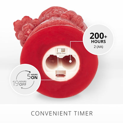 Luminara - Flameless Holiday LED Candle Battery Operated Moving Flame - Red Santa - Pack of 1-3x7 - Unscented Indoor Realistic Flickering Safe