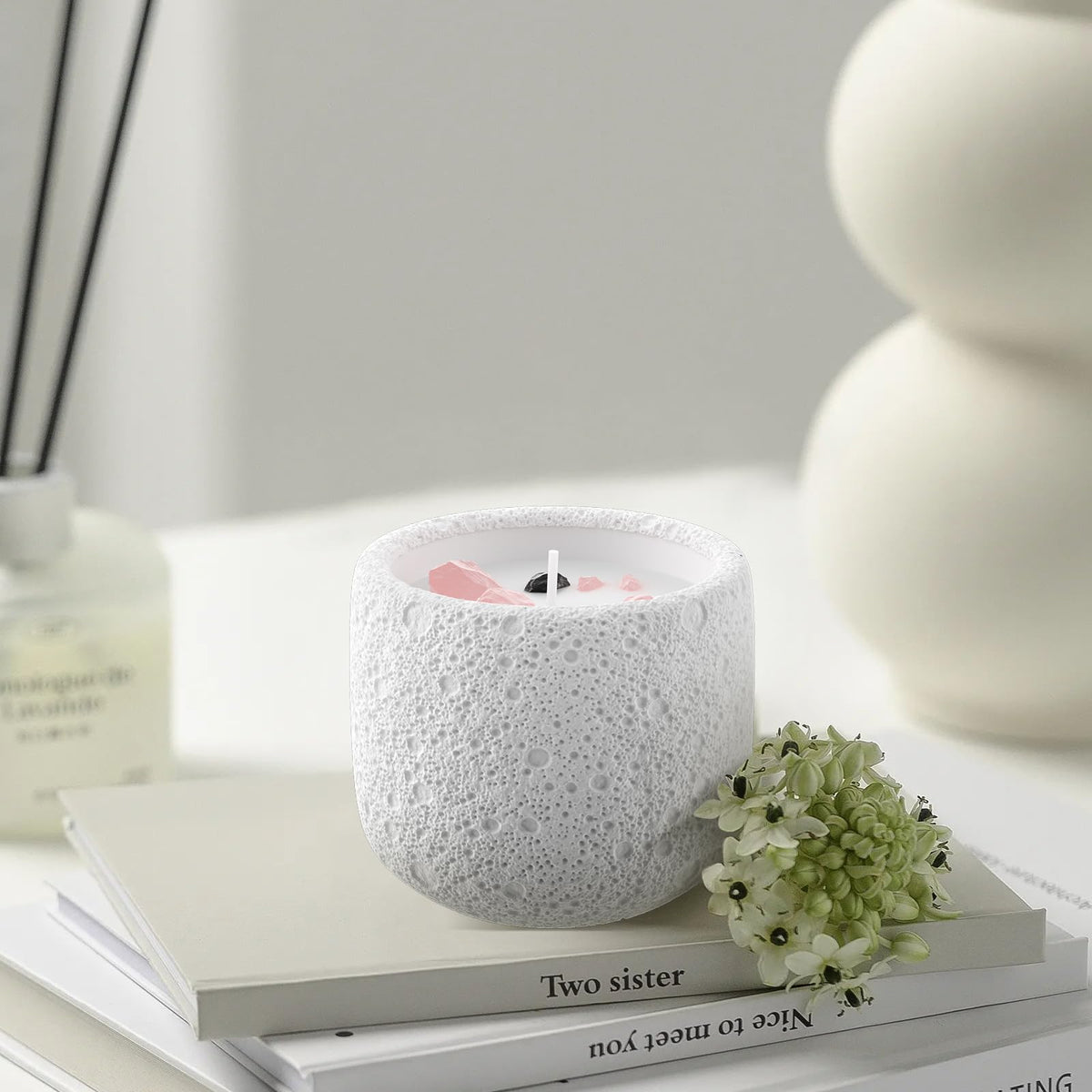 Gardenia Scented Candles Gypsum Jar Candle, Soy Candles for Home Fragrance & Decor, Ideal for Creating Relaxing Ambience & Holiday Gifting | 5.64 Oz (Gardenia)