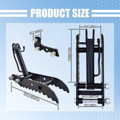 Hydraulic Thumb Clip Attachment 3-Holes for Mini Excavator Small Digger Crawler Small Digger Attachments fit Most of up to 2 tons, with2* M14 Hoses and Converters, Black
