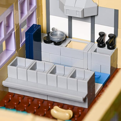 Simpsans Springfiald School Building Blocks - Moc American SCA Two-Story ArchitectureModular City House Building Sets - 3500 Pieces - for AdultsHobbyistCollector