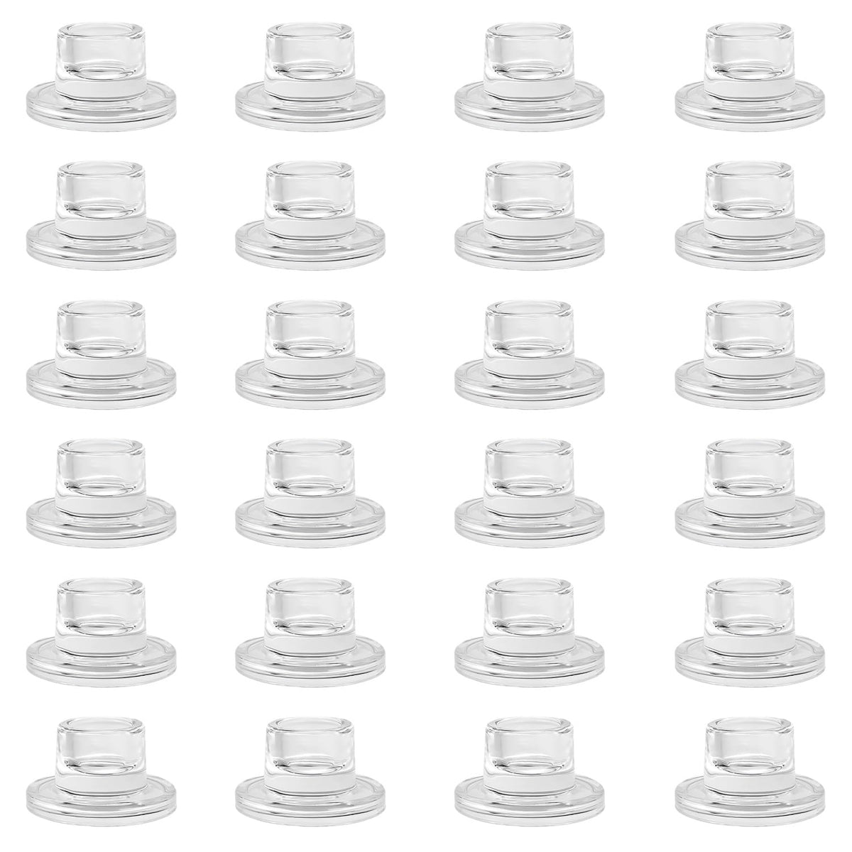 ZQXJWF Clear Glass Taper Candle Holders Set, Round Base Design, Elegant Dining Table Decor, for Table Centerpiece Wedding Party Advent Christmas Home Decorations(24, Clear)