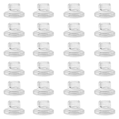 ZQXJWF Clear Glass Taper Candle Holders Set, Round Base Design, Elegant Dining Table Decor, for Table Centerpiece Wedding Party Advent Christmas Home Decorations(24, Clear)