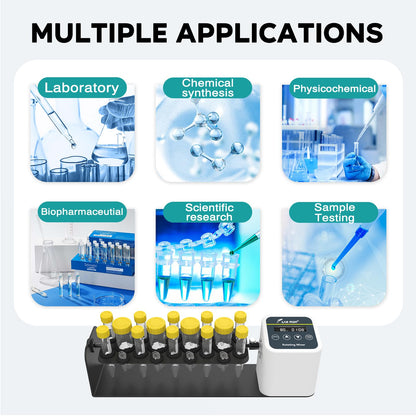 LAB FISH Digital Long Axis Rotating Mixer Shaker Chemical Tube Mixer Adjustable Speed 20-80RPM Timer 1min-23h59min & Continuous Mode for 2/5/10/15/50ml Test Tubes