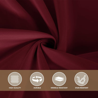 sancua 120 Inch Round Tablecloth, 8 Pack Burgundy - Circle Polyester Fabric Table Cloth for Chiristmas Party Reception Banquet Birthday, Washable Formal Table Cover (Fit 48-96 Inch Tables)