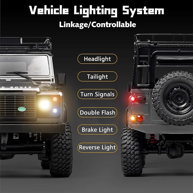 MN-99S RC Car 1:12 Scale RC Rock Crawler 4WD Off-Road RC Truck RTR 2.4G Remote RC Land Rover Vehicle Models for Adults Hobby Gifts (Gray)