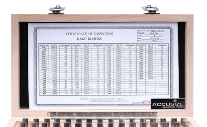 Accusize Industrial Tools Precision 81-Piece Steel Gauge Block Set, Grade B Accuracy, Corrosion-Resistant, P900-S581