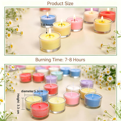 Mini Scented Candle Gift Set, Smokeless Glass Cup Tealight Candles with Assorted Fragrances, Ideal for Home Decor, Romantic Moments, Holidays & Housewarming Gifts (Pink)