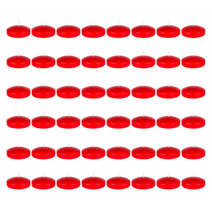 Mega Candles 48 pcs Unscented Red Floating Candles, Hand Poured Wax Candle 3 Inch Diameter, Home Décor, Wedding Receptions, Occasions, Festivities, Events, Meditations, Tranquility, Spa