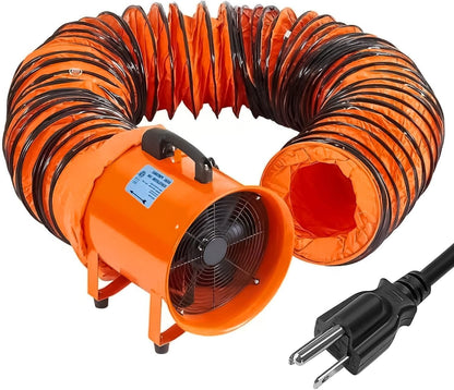 ExploreHorizon 16-Inch Heavy Duty Portable Exhaust Fan - 5500 CFM High Velocity Blower, 2-Speed Adjustable with 32ft Vinyl Hose - Ideal for Crawl Spaces, Attics, Basements, Workshops, Garage