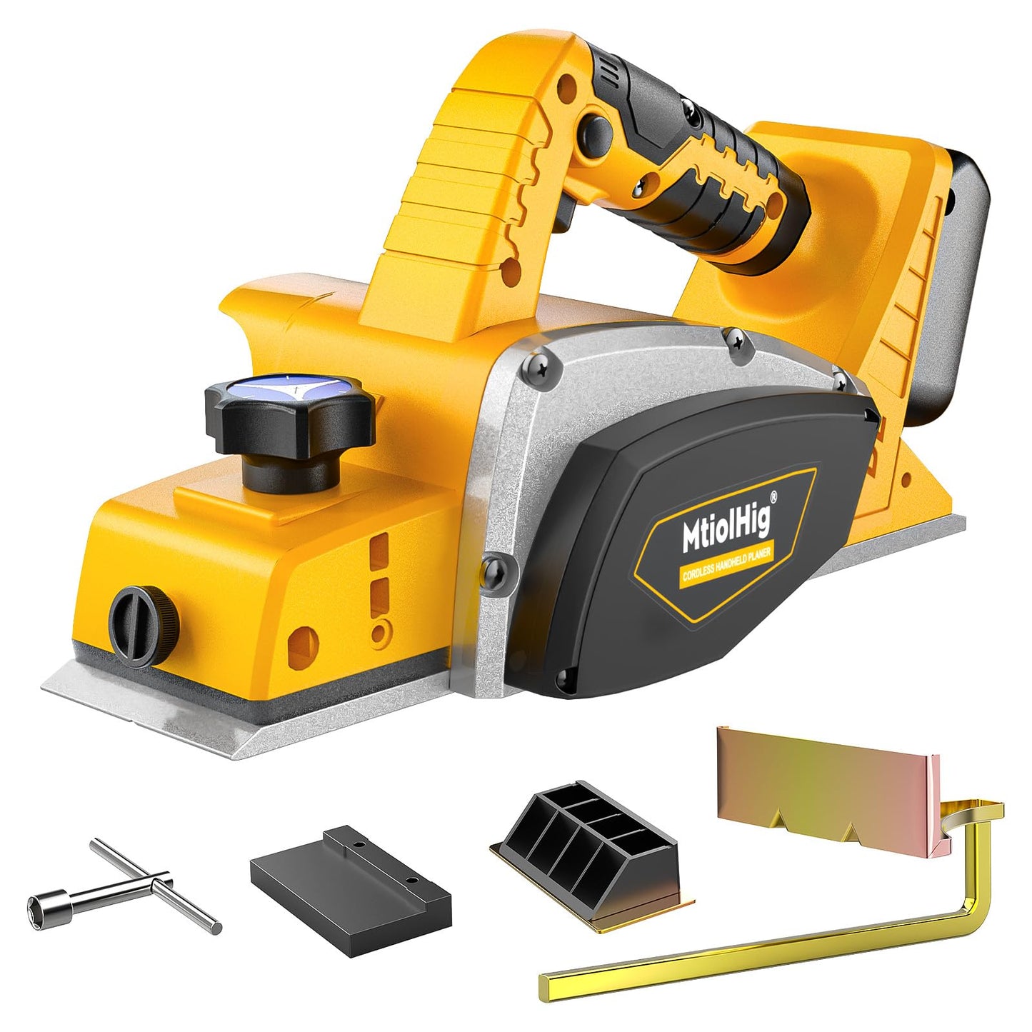 MtiolHig 30000 CPM Cordless Handheld Planer Compatible with DeWalt 20V Battery (Tool Only) 3-1/4 Inch Electric Planer - Power Hand Wood Planer for Woodworking, Carpentry, and Home DIY