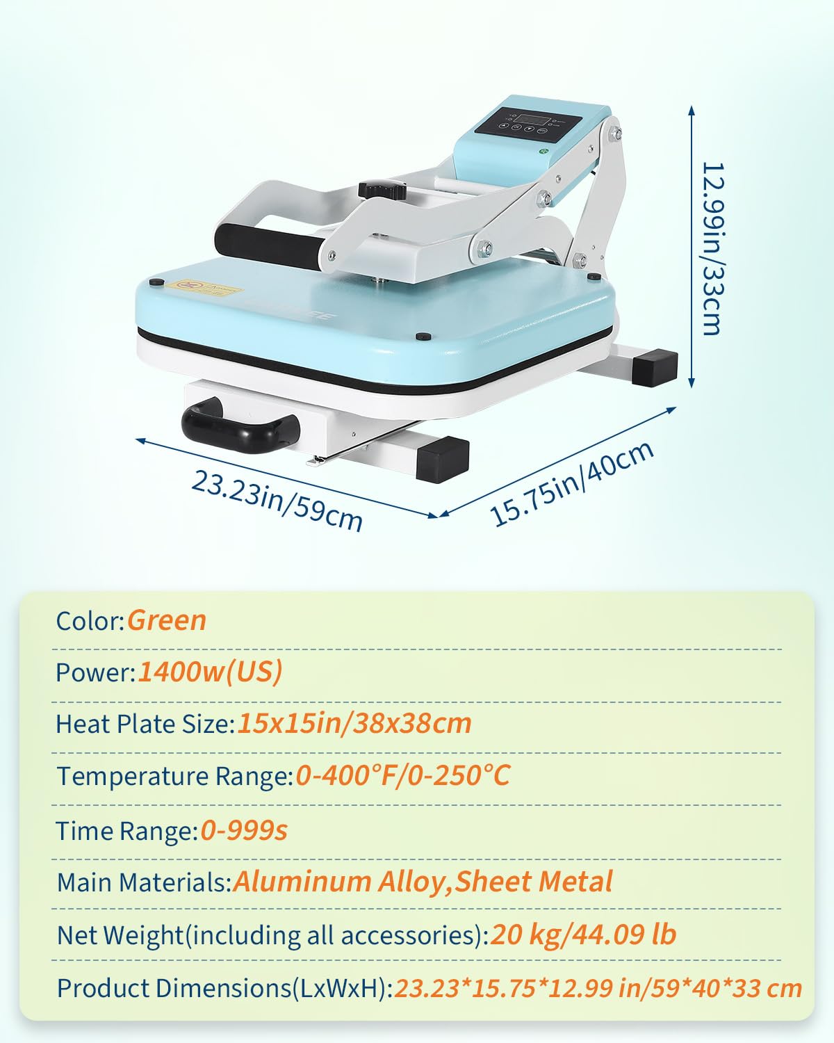 Garvee Heat Press 15x15, High Pressure Heat Press Machine for t Shirts, Slide Out Professional Heat Press for Sublimation, Vinyl, Industrial Digital Heat Transfer Machine for t-Shirt