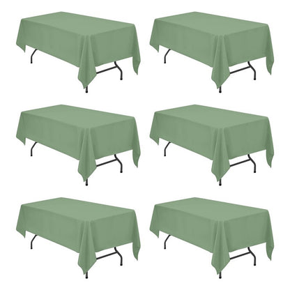 BRILLMAX 10 Pack Sage Green Tablecloths 70 x 120 Inch for 6ft & 8ft Rectangle Tables - 150 GSM Polyester Fabric, Universal Fit, Water, Stain & Wrinkle Resistant Cloth Cover for Wedding Banquet