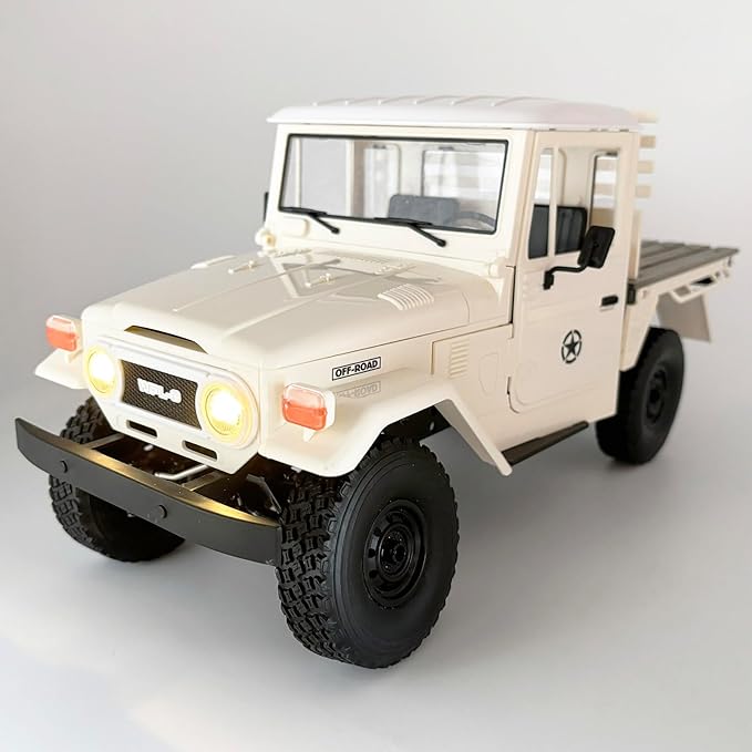 WPL C44 RC Rock Crawler RC Truck 4x4 1/16 Scale Remote Control Crawler Pickup Off Road All Terrain RTR with Proportional Control 370 Motor Upgraded Chassis Hobby Model for Adult