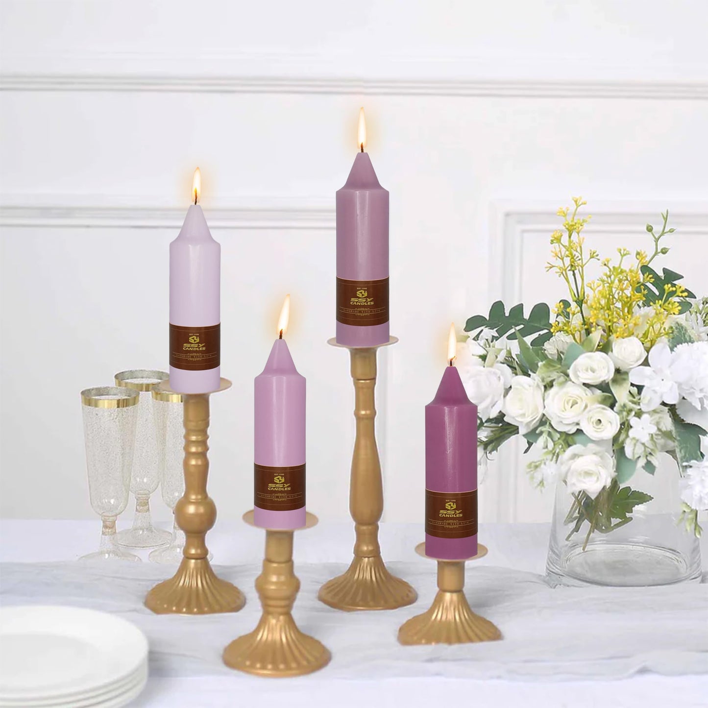 Taper Candles Twisted Candles Sticks Long Spiral Candlesticks Unscented Candles Smokeless Candle for Wedding Party Dinner Home Decoration