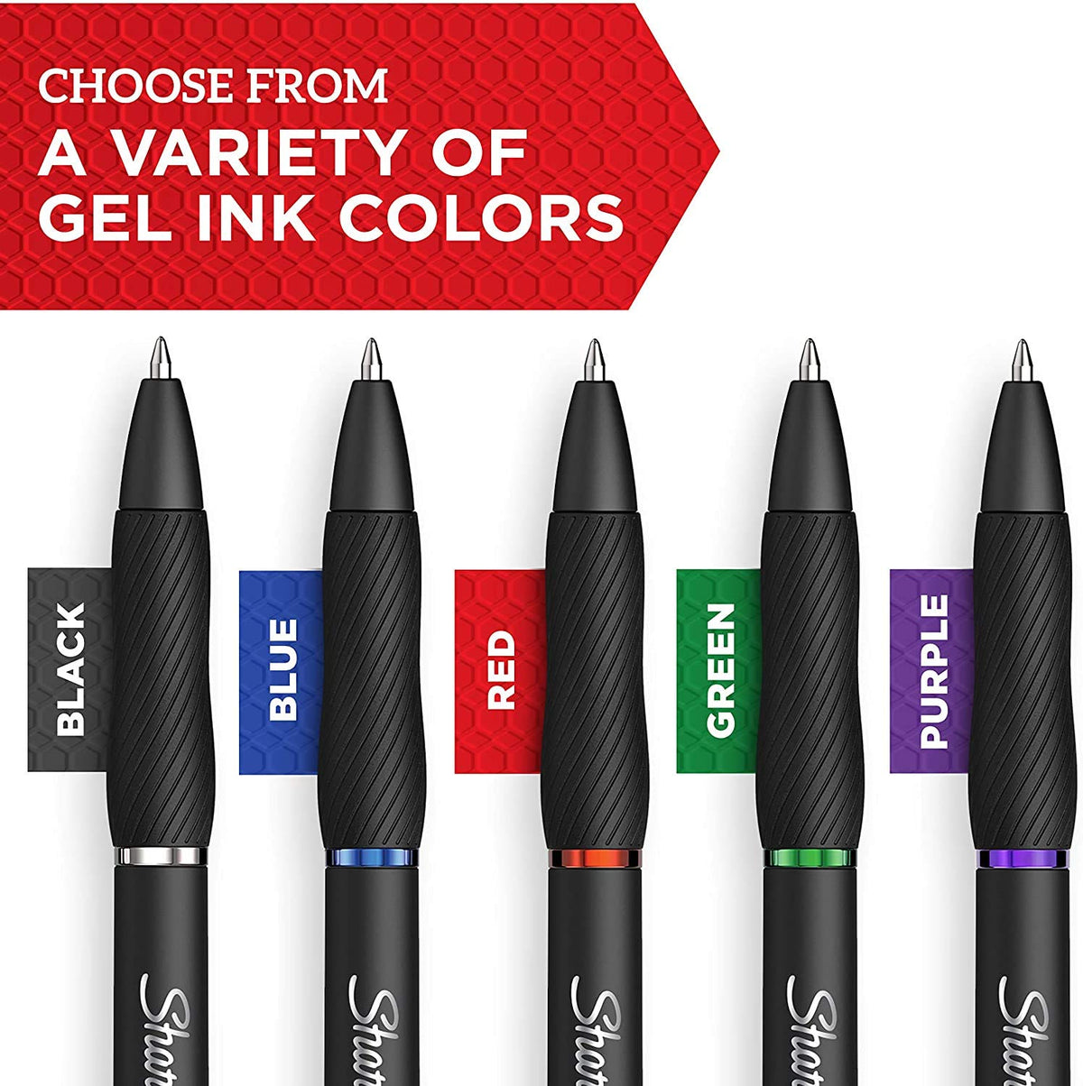 Sharpie S-Gel Gel Pens Drawing Pens Gel Ink For Journaling Writing Coloring Medium Point (0.7Mm) Black Barrel Black Ink 12 Count