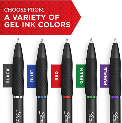 Sharpie S-Gel Gel Pens Drawing Pens Gel Ink For Journaling Writing Coloring Medium Point (0.7Mm) Black Barrel Black Ink 12 Count