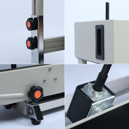 U.S. Solid Automatic Continuous Band Sealer with Stand - Industrial Bag Sealing Machine with Counter & Embossing Coder, 78.7ft/min High Speed, 110V Vertical Sealer for 0.031" PVC Bags