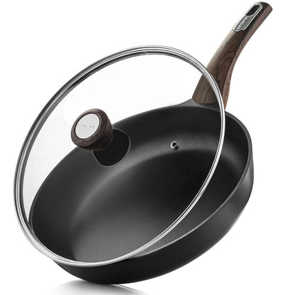 SENSARTE Nonstick Frying Pan Skillet with Lid, 8inch Non Stick Pan Omelette Pans, Healthy Kitchen Cooking Chef's Pan with Cover, Free of Intentionally Added PFOA/PFOS, Induction Compatible, Black