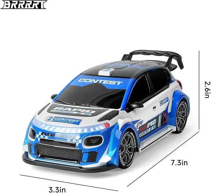 BRRRRT 1:24 Remote Control Rally Car4WD High Speed Remote Control Cars with LED LightsDrift Car for Boys and Girls Age 6+ Blue