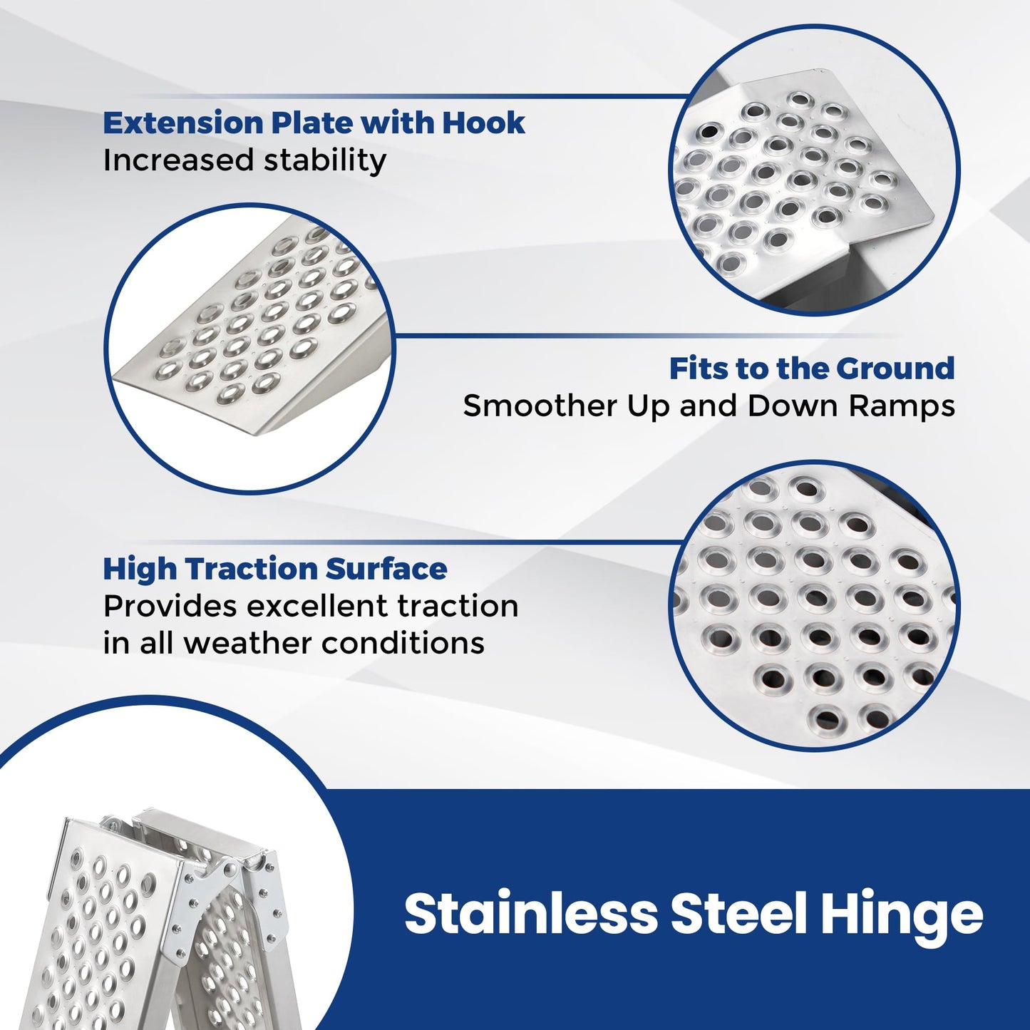 LEMNISCATE Loading Ramps, Portable Aluminum Ramps, 1500lbs Capacity per Pair, Truck Ramp for Lawn Mower, Motorcycles, Trailers, Dirt Bikes, Carts, 63''L x 8.5''W