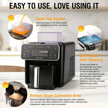 Slushie Machine, 4 IN 1 Shaved lce Machine & Slushie Machine & lce Cream Maker & Frozen Drink Machine, No Sugar Content Requirements, No Ice Needed, Auto-Clean, Perfect for Family, Parties