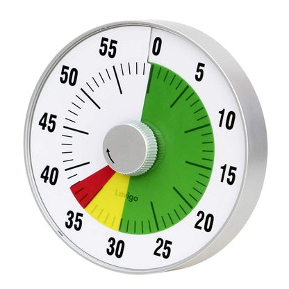 Lavigo Kitchen Timer, Countdown Visual Analog Timer, Quiet Counting, Low Loud and Mute Alarm for Teachers Classroom, Kids, Adults Kitchen, Office, Gym (Green) LT21-TC 7.5 inches