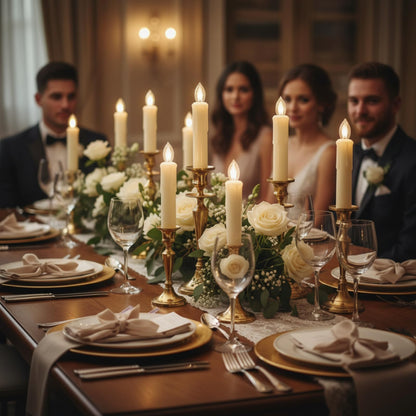 Flameless LED Taper Candles with Clips, 4” Battery Operated Window Candles with Remote Timer Mini LED Chandelier Candlesticks for Home Decor Wedding Church Party & Tree Lighting,10 Pack,Beige