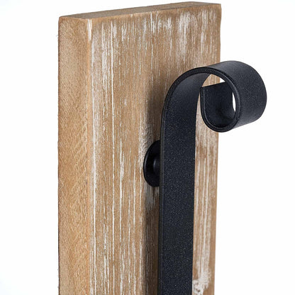 Wall Sconce Candle Holder (Set of 2) Black Wall-Mount Metal and Wooden Candle Holders for Living Room, Bathroom, Dining Room