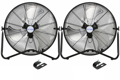 BILT HARD 20" High Velocity Floor Fan, 4600 CFM 3-Speed Industrial Shop Fan with Wall-Mounting System, Heavy Duty Metal Fan for Garage Workshop and Warehouse, 2 Pack