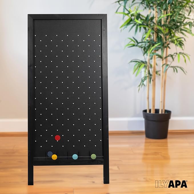 Ilyapa Extra Large Prize Drop Board Game - 28x57 Inch for Events Trade Show &amp Carnival Double Sided Wooden A-Frame Chalkboard Sign Eraser