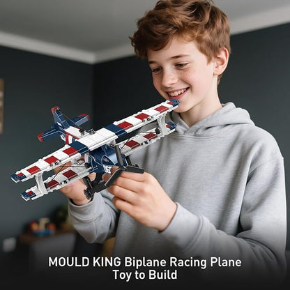 Mould King 24066 Race Plane Model Building Set for Kids STEM Toy Gift for Boys and Girls Ages 8+ Propeller Airplane Blocks Set for Display Collection(540PCS)