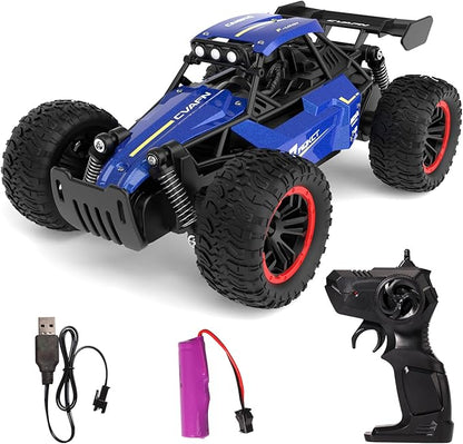1/16 Scale Remote Control Monster Truck 20 + km/h Outdoor 2WD Off Road Hobby RC Truck With LED light &amp rechargeable battery All Terrain Fast RC Car Toy Ideal Gift for Kids Boys &amp Girls Age