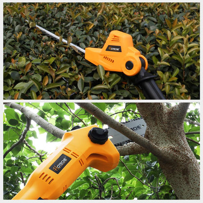 Hoteche 2-in-1 Telescoping Pole Saw & Hedge Trimmer | 500W/700W, 195-253CM, Orange-Black, Color Box