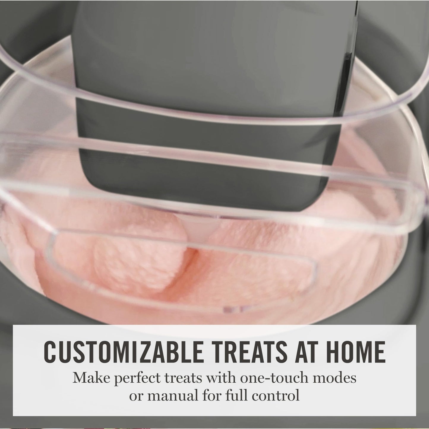 Martha Stewart 1 Quart Ice Cream Maker, Built-In Compressor, No Pre-Freezing Required, 3 Modes (Ice Cream, Sorbet, Frozen Yogurt), Automatic Mix-In Alert, Dishwasher-Safe Parts, Caviar Gray