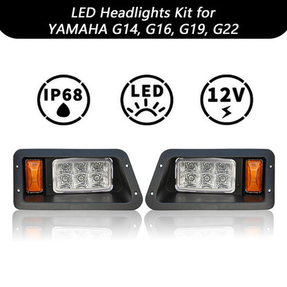 Shu-Ran Golf Cart LED Street Legal light Compatible Yamaha lights Kit G14, G16, G19, G22 Golf Cart Headlight Tail Light Kit 12V