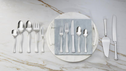Lenox Silverware Serving Utensils Sets, Portola 5-Piece Hostess Set, Flatware Set, 18/10 Stainless Steel, Serving Spoons Fork Ladel & Pie Server, Mirror Finish Dishwasher Safe (Silver 5 Piece)