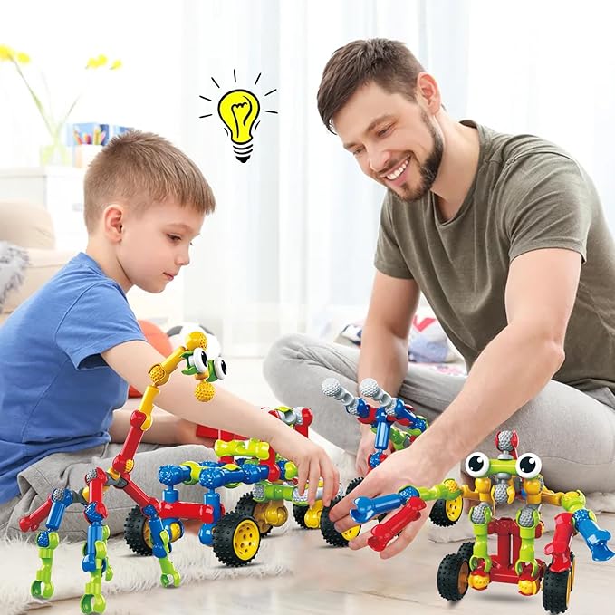 Building Toys109 Piece STEM Toys for Kids Ages 3 4 5 6 7 8 9 10 11 12 Years Old Boys and Girls Christmas Birthday Gifts Children Building Blocks Creative and Educational Kids Toys Projects