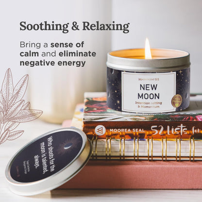 MAGNIFICENT 101 Moon Sage Aromatherapy Candle - 6 Oz White Soy Wax - 35 Hour Burn - Energy Cleansing & Manifestation