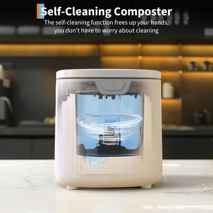 Homfan 2.5L Electric Composter Countertop, 3 Modes Kitchen Smart Compost Bin with Auto Cleaning, LED Display, Turns Kitchen Waste Into Dry Manure, Low Noise Food Waste Compost Machine