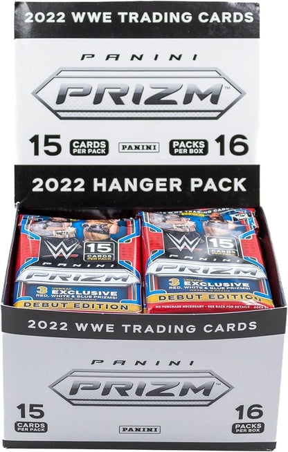 1-2022 WWE Panini Prizm Debut Edition Trading Cards Hanger Pack (15 Cards Per Pack)