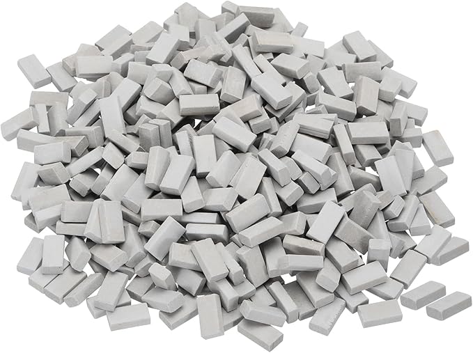 MECCANIXITY Miniature Bricks Clay Mini Wall Brick Model Brick Building Set for Model Building Dolls Pet Houses Garden Grey Pack of 400 Scale 1/16 16x9x5mm/0.63x0.35x0.2